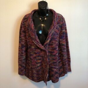 Coldwater Creek Multicolor Marled Knit Cardigan Medium